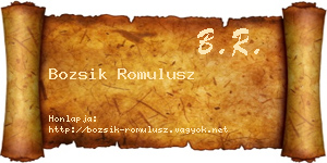 Bozsik Romulusz névjegykártya